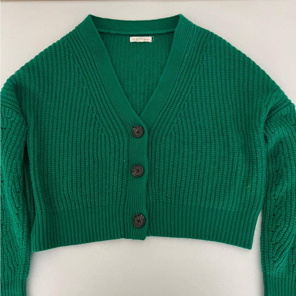 LA Hearts by Pacsun Button Front Green Sweater Size XS